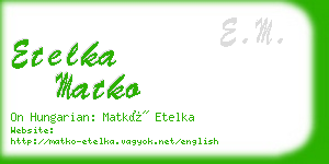 etelka matko business card